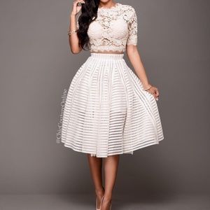 NWT Arcelia Ivory Eyelet Skirt